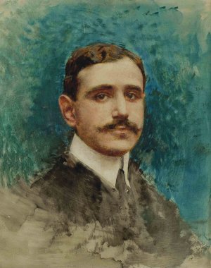 Portrait d'homme by Leon Bonnat Oil Painting