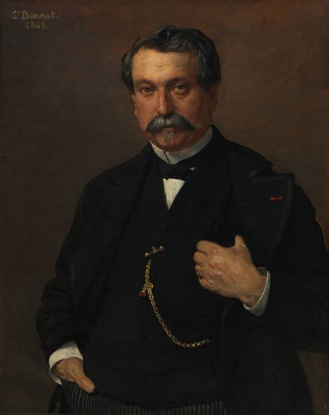 Portrait of a Man  by Leon Bonnat - Hand-Painted Oil Painting Reproduction