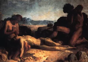 The First Mourning by Leon Bonnat Oil Painting