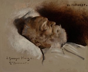 Victor Hugo sur son lit de mort by Leon Bonnat Oil Painting
