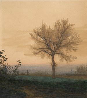 Landscape with a Bare Tree and a Plowman by Leon Bonvin Oil Painting