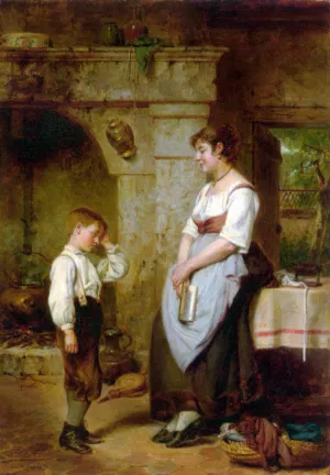 The Lesson painting by Leon Caille