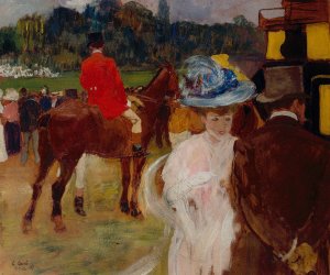 Aux courses d'Auteuil by Leon Carre Oil Painting