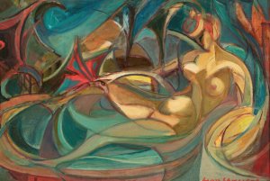 Bathing women by Leon Chwistek Oil Painting