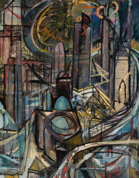 Main Product Photo of Miasto fabryczne  Painting by Leon Chwistek