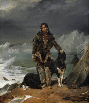 A Woman from the Land of Eskimos by Leon Cogniet Oil Painting