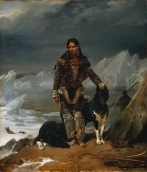 A Woman from the Land of Eskimos by Leon Cogniet - Oil Painting Reproduction