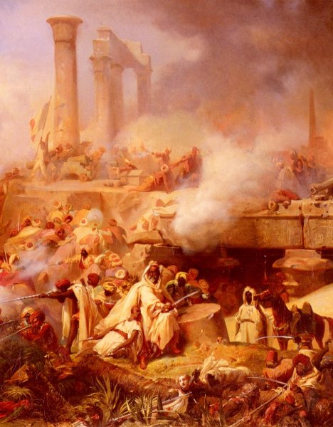 Bataille D'Heliopolis by Leon Cogniet - Hand-Painted Oil Painting Reproduction