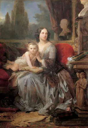 Maria Brignole-Sale, Duchess of Galliera, with her son Filippo by Leon Cogniet Oil Painting