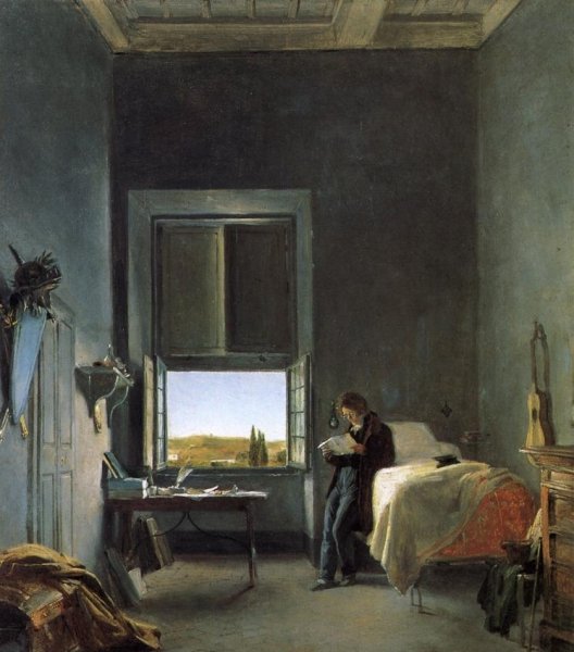 The Artist in His Room at the Villa Medici, Rome by Leon Cogniet - Hand-Painted Oil Painting Reproduction