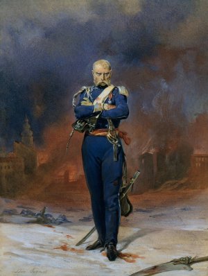 The Polish Officer, Praga 1831 by Leon Cogniet Oil Painting
