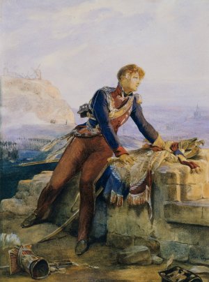 The Polish Standard-Bearer, Paris 1814 Oil painting by Leon Cogniet
