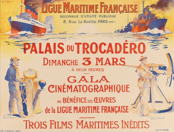 Gala cinematographique au benefice des oeuvres de la Ligue Maritime  by Leon Couturier - Hand-Painted Oil Painting Reproduction