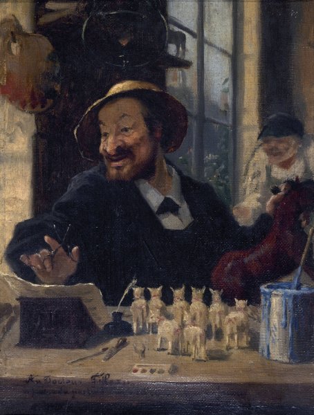 Portrait d'Alexandre Schanne  by Leon Dehaisne - Hand-Painted Oil Painting Reproduction