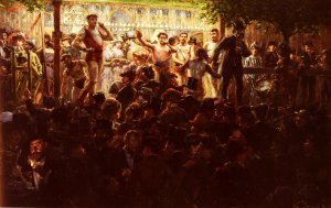 Fete De Neuilly by Leon Dehesghues Oil Painting