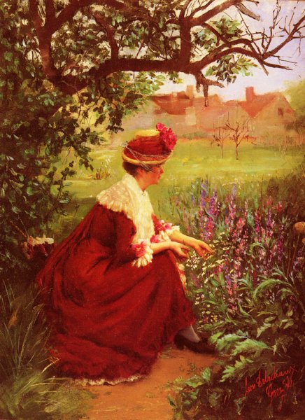 A Visit Home by Leon Delachaux - Hand-Painted Oil Painting Reproduction