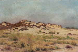 Landscape with Sand Dunes by Leon Delderenne Oil Painting