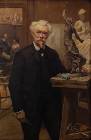 L'atelier du sculpteur Henri Allouard by Leon Eugene Maxime Faivre Oil Painting