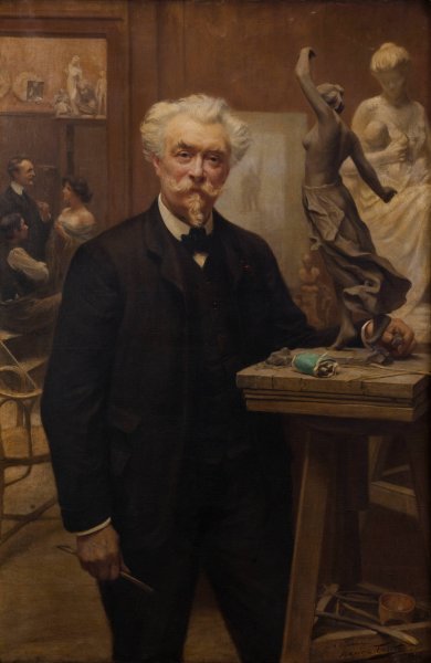 L'atelier du sculpteur Henri Allouard  by Leon Eugene Maxime Faivre - Hand-Painted Oil Painting Reproduction