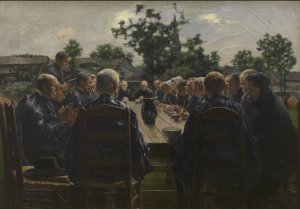Le Repas de funerailles by Leon Frederic Oil Painting