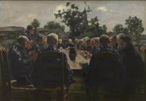 Le Repas de funerailles by Leon Frederic Oil Painting