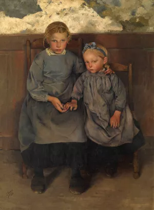 Two Walloon Country Girls by Leon Frederic Two Walloon Country Girls by Leon Frederic Oil Painting