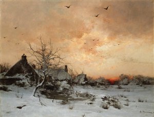 January-Cernay-near Rambouillet Oil painting by Leon-Germain Pelouse