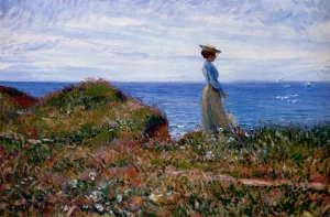 Elegante A La Pointe De Crosnier, Saint-Briac Bretagne by Leon Giran-Max Oil Painting