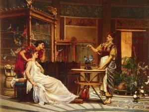 The Bird Charmer by Leon Glaize Oil Painting