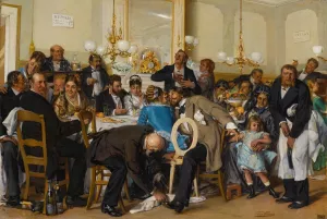 The wedding feast by Leon Herbo Oil Painting