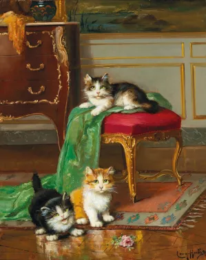 Die kleinen Lieblinge by Leon Huber Oil Painting