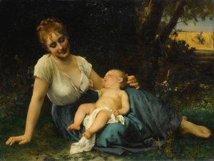 A Rest In The Shade by Leon-Jean-Basile Perrault Oil Painting