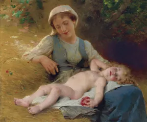 Fast Asleep Oil painting by Leon-Jean-Basile Perrault
