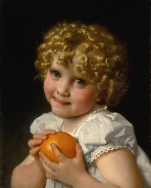 Fillette a L'orange by Leon-Jean-Basile Perrault Oil Painting
