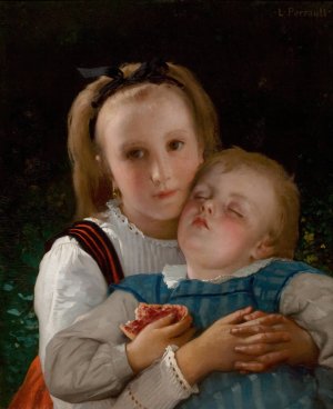 L'amour Fraternel by Leon-Jean-Basile Perrault Oil Painting