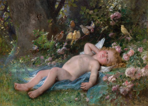 Le reveil de l'amour  by Leon-Jean-Basile Perrault - Hand-Painted Oil Painting Reproduction