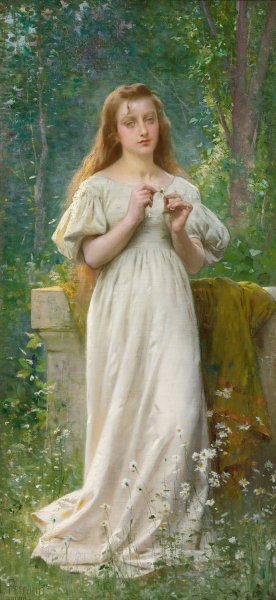 Meditation by Leon-Jean-Basile Perrault Oil Painting