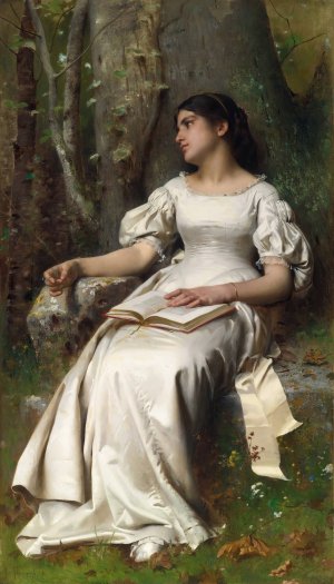 Meditation by Leon-Jean-Basile Perrault Oil Painting