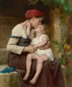 Mother With Child Oil painting by Leon-Jean-Basile Perrault