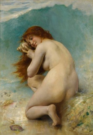 Nymphe Des Eaux by Leon-Jean-Basile Perrault Oil Painting