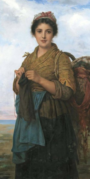The Young Seamstress by Leon-Jean-Basile Perrault Oil Painting