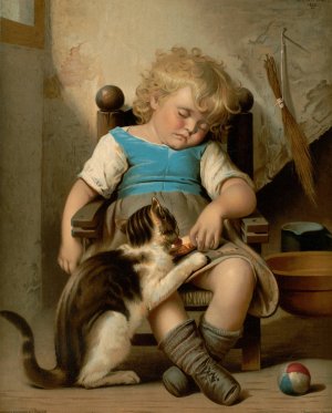 Unconscious Sleeper by Leon-Jean-Basile Perrault Oil Painting