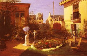Jeunes Femmes Au Jardin by Leon Joseph Voirin Oil Painting