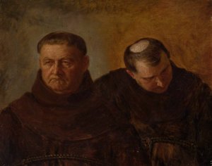 Monks by Leon Kaplinski Oil Painting