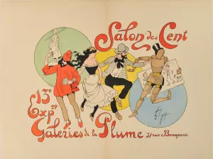 Salon des Cent by Leon Lebegue Oil Painting