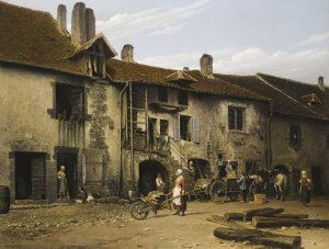 Le Village Oil painting by Leon Legat