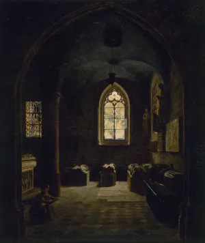 La Salle du XIIIe siecle au musee des Monuments Francais by Leon-Mathieu Cochereau Oil Painting