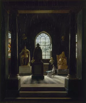 La Salle du XVIIe siecle au musee des Monuments Francais by Leon-Mathieu Cochereau Oil Painting