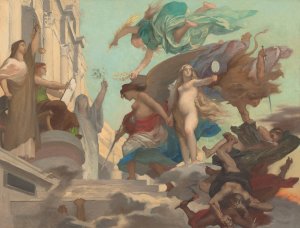 La Liberte victorieuse se soumet a la loi by Leon Pierre Urbain Bourgeois Oil Painting