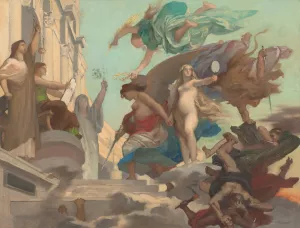 La Liberte victorieuse se soumet a la loi by Leon Pierre Urbain Bourgeois Oil Painting